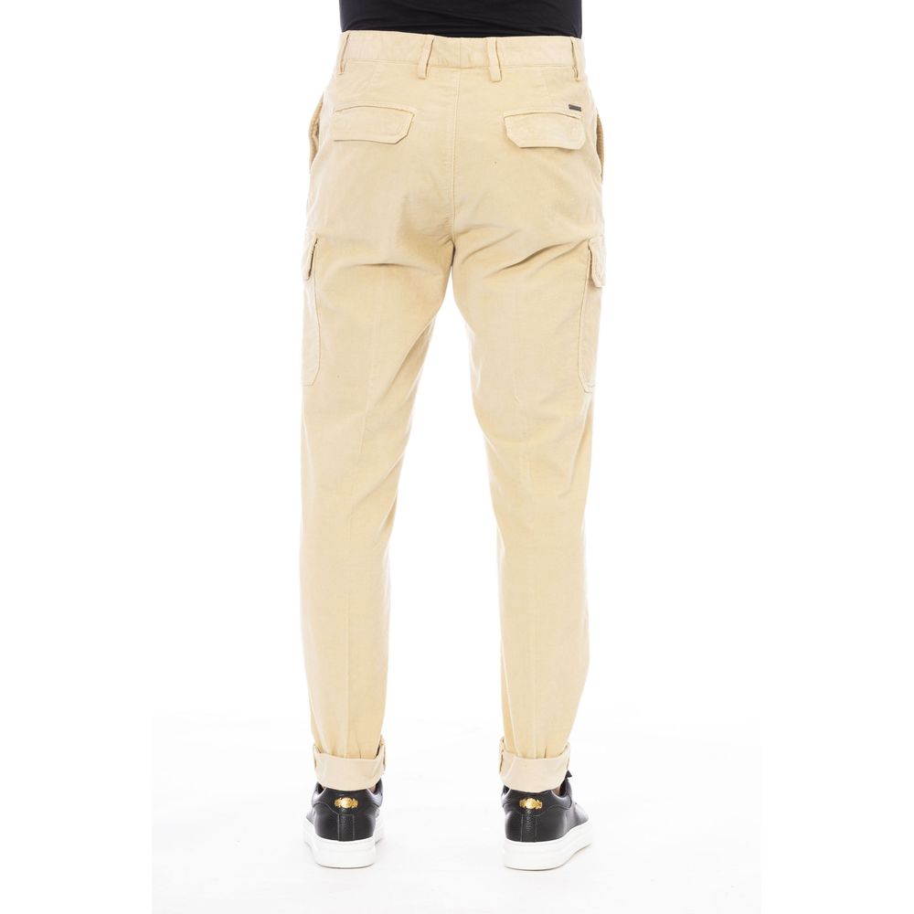 Peserico Beige Cotton Men Pants | Regal Royce
