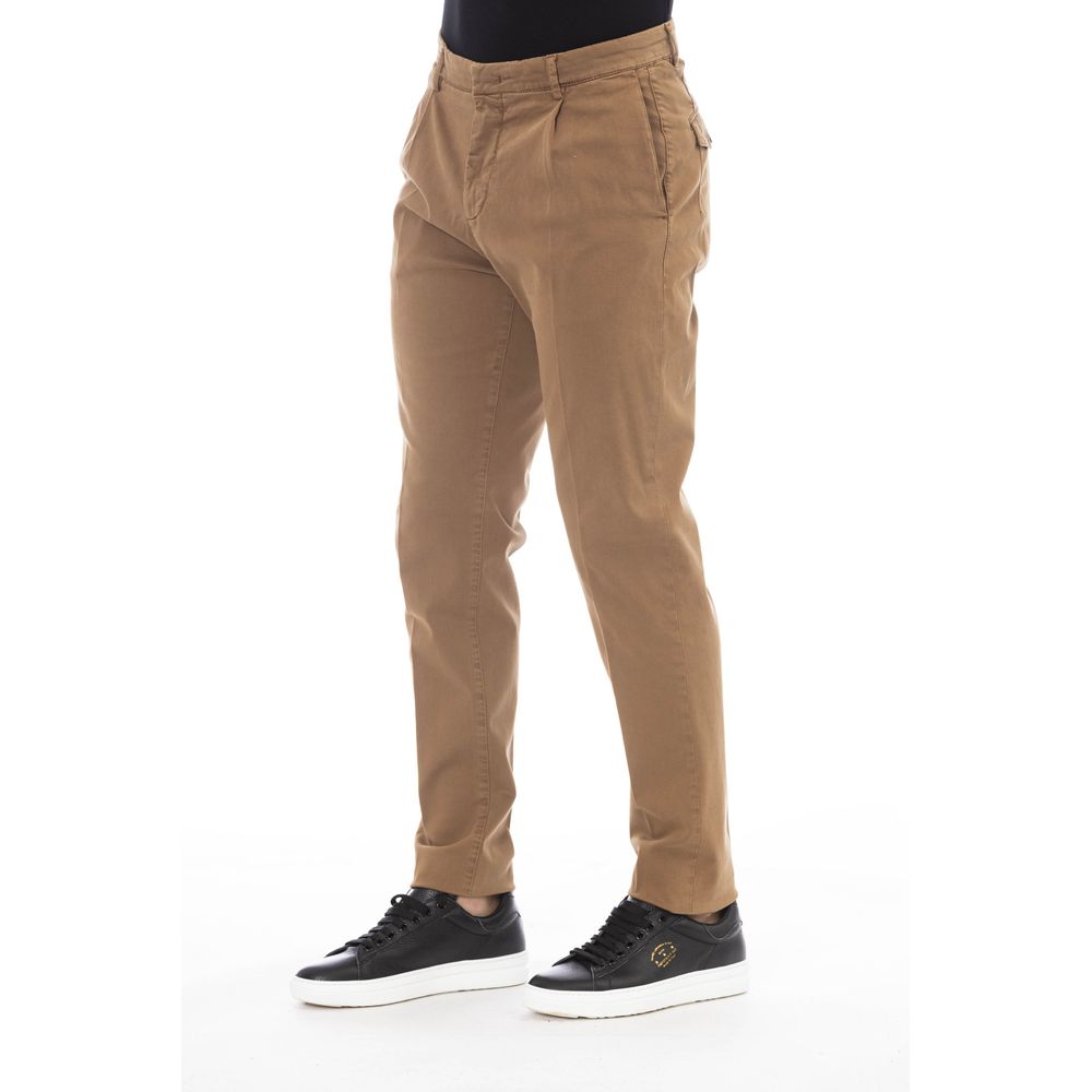 Peserico Beige Cotton Mens Pant | Regal Royce