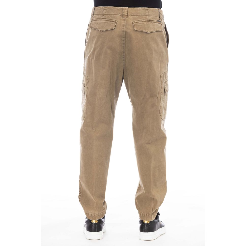 Peserico Brown Cotton Men Pant | Regal Royce