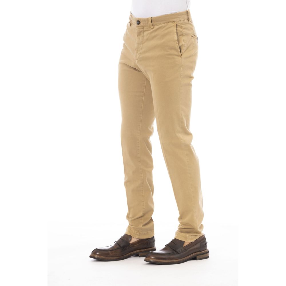 Peserico Beige Cotton Men Pants | Regal Royce