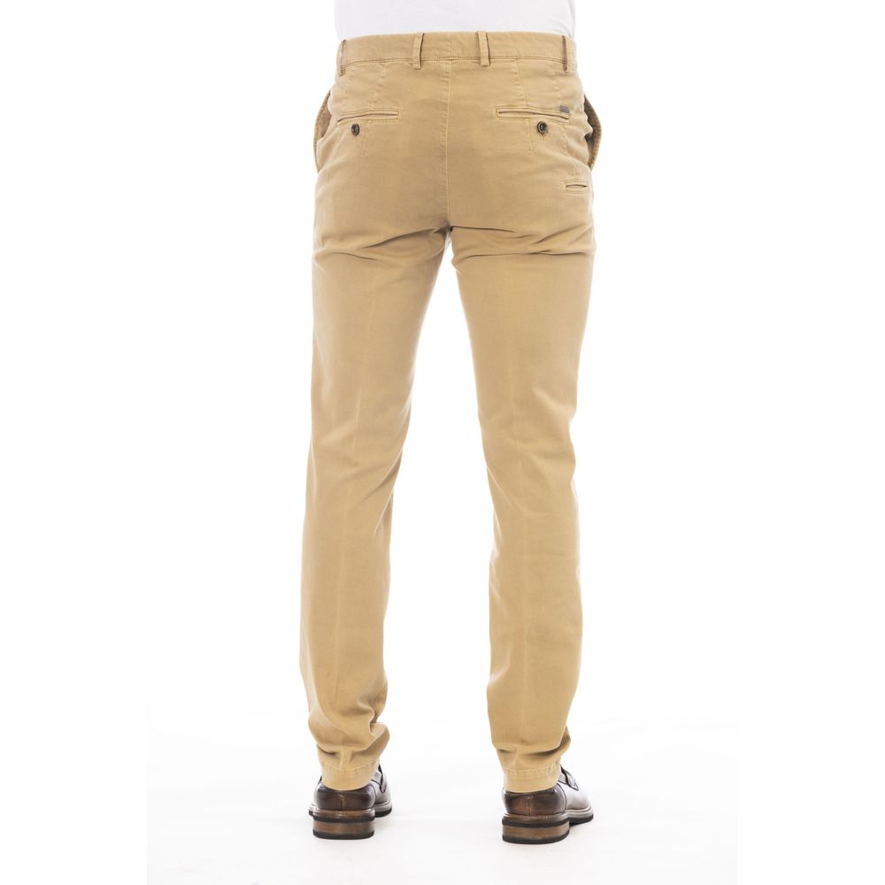 Peserico Beige Cotton Men Pants | Regal Royce