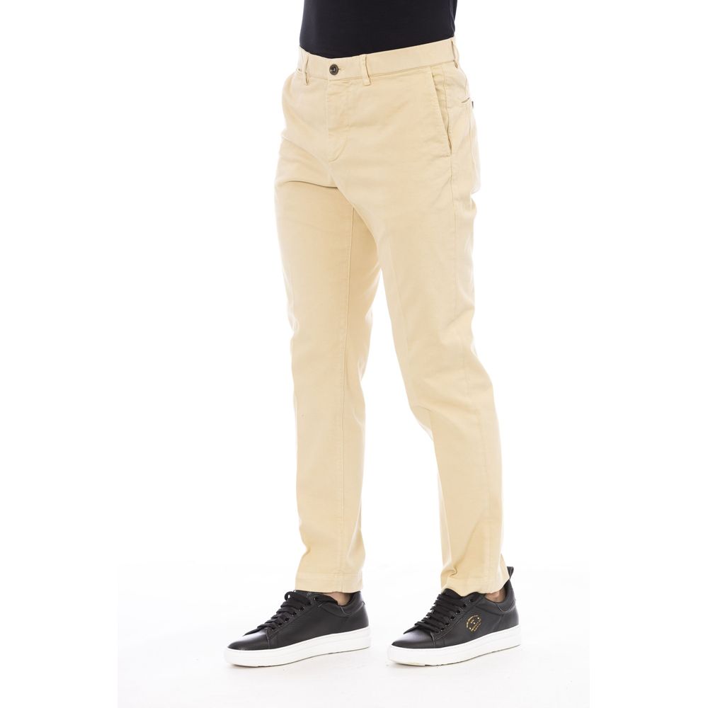 Peserico Beige Cotton Men's Pant | Regal Royce