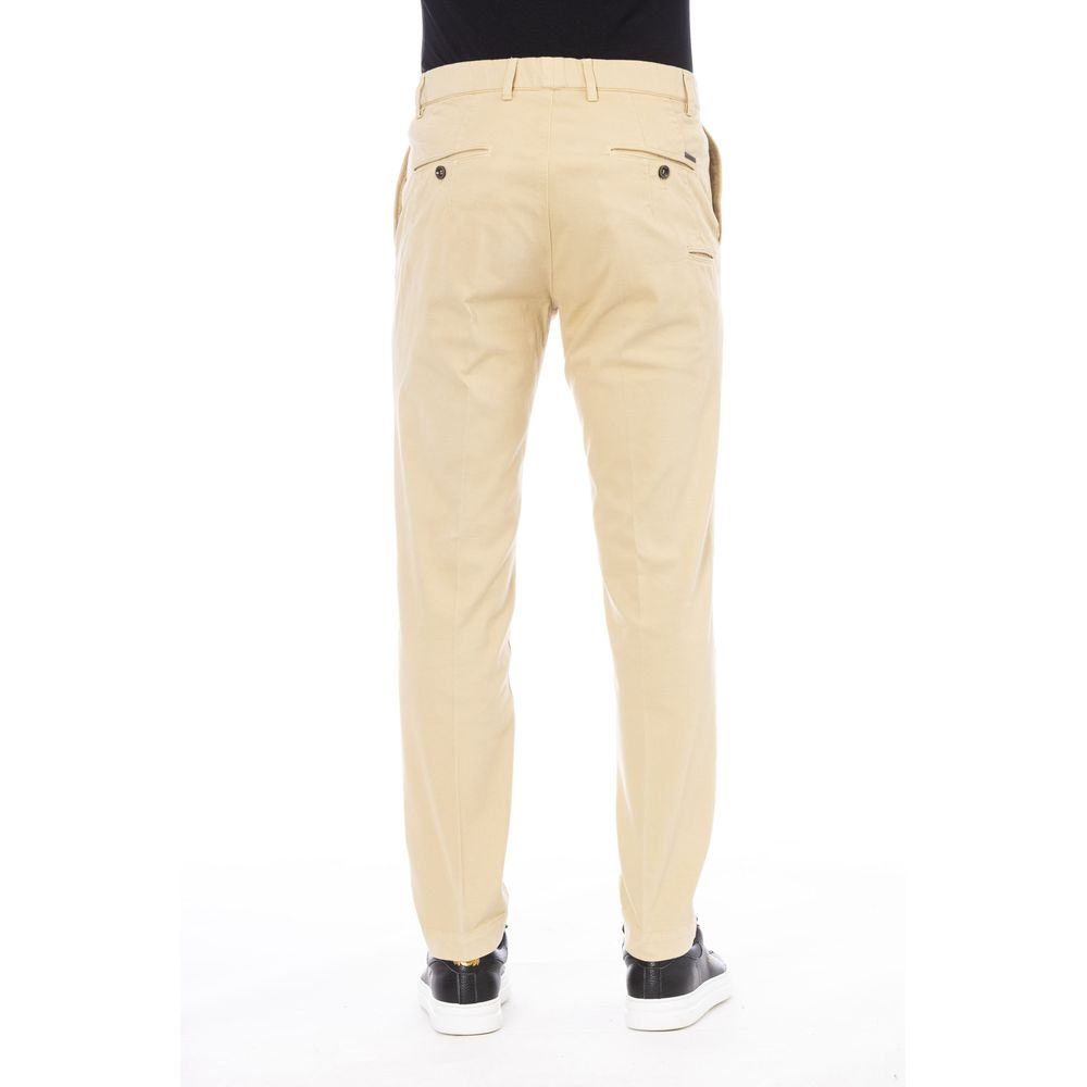 Peserico Beige Cotton Men's Pant | Regal Royce