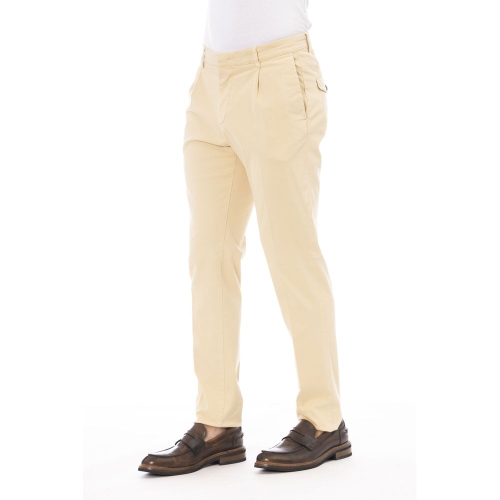 Peserico Beige Cotton Men Pants | Regal Royce
