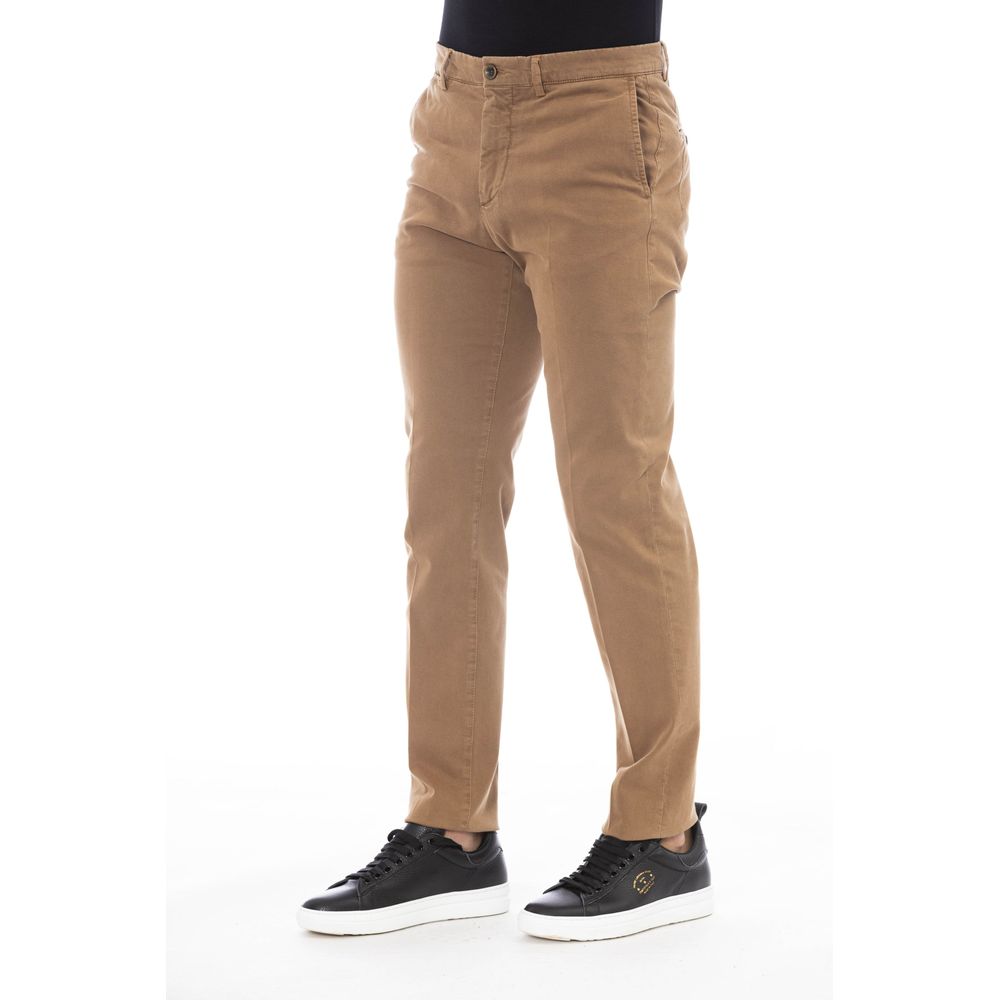 Peserico Beige Cotton Men Pants | Regal Royce