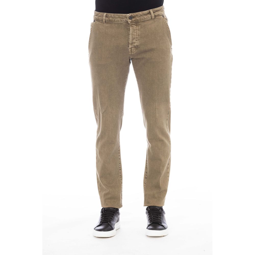 Peserico Green Cotton Men Pant | Regal Royce