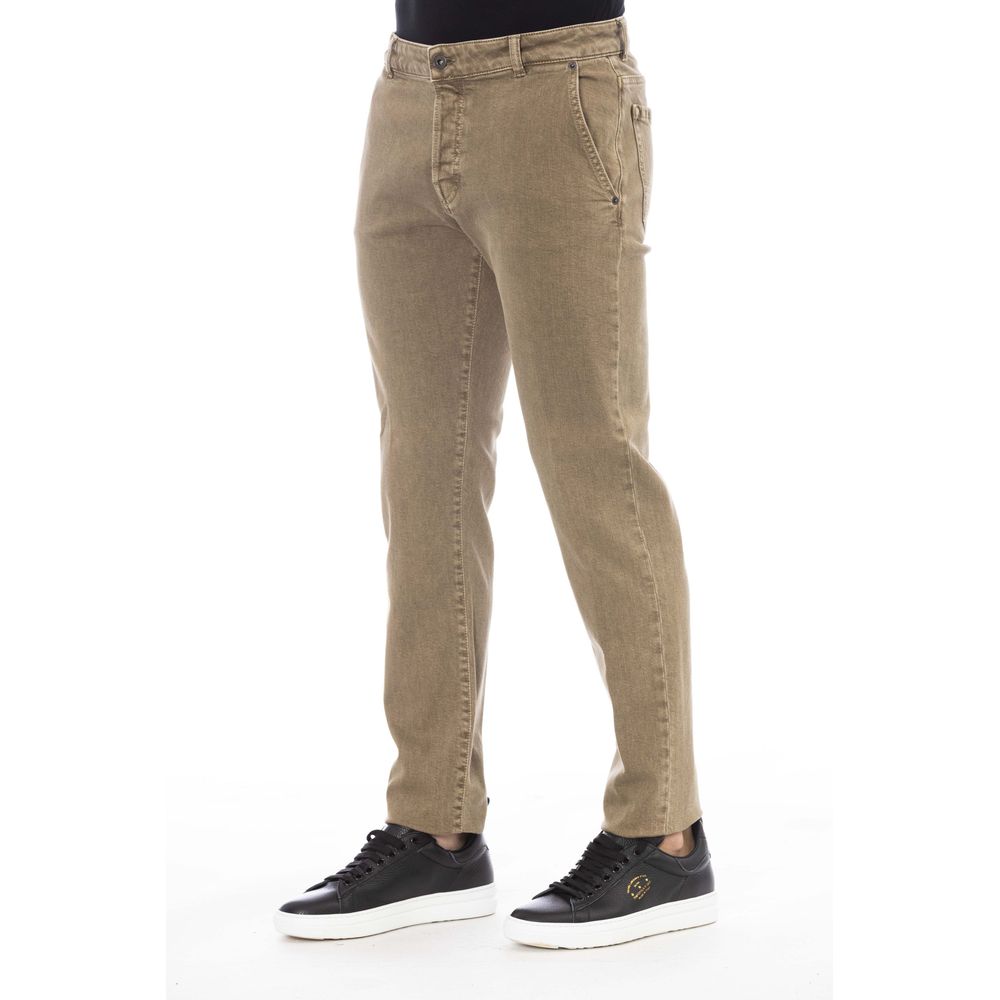 Peserico Green Cotton Men Pant | Regal Royce