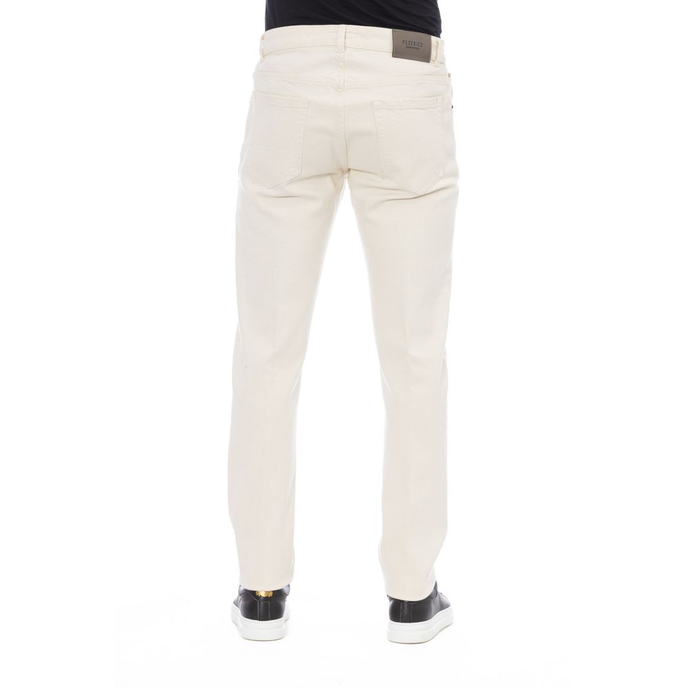 Peserico Bianco Cotton Men Pant | Regal Royce