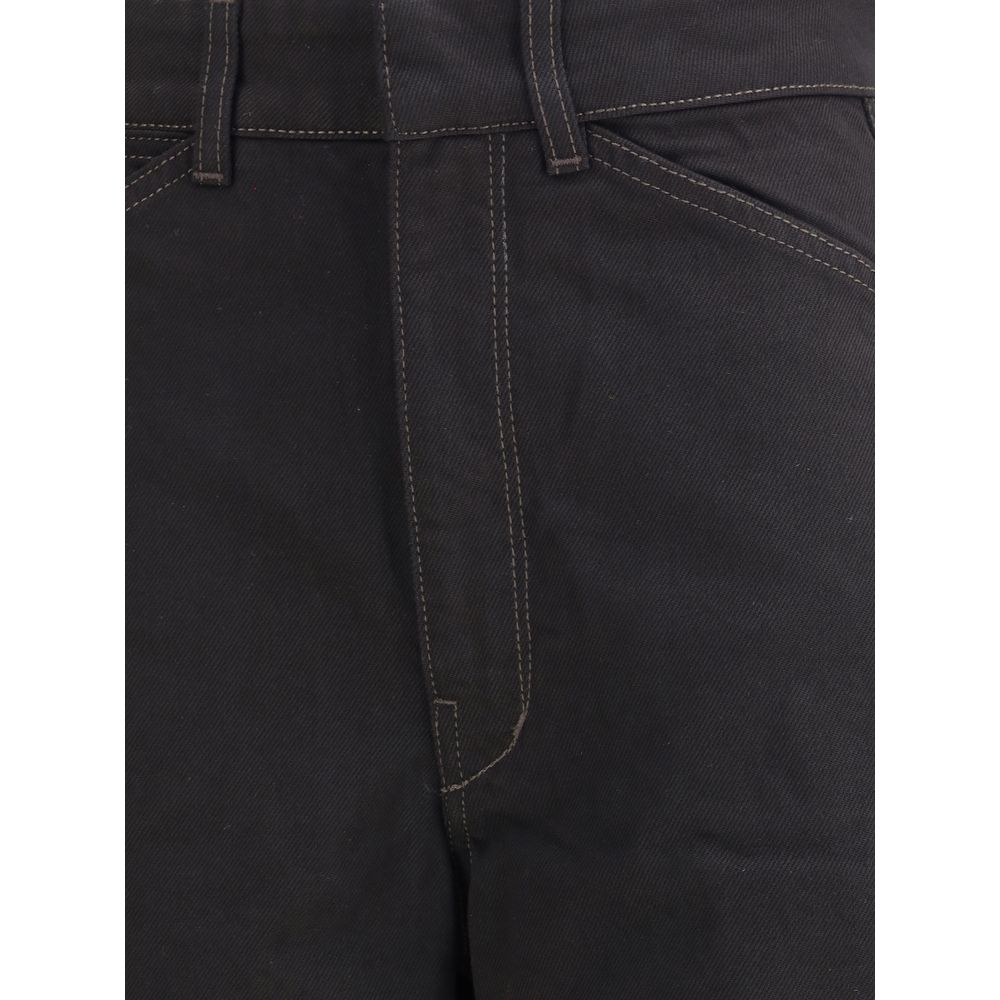 Lemaire Black Cotton Casual Pants | Regal Royce
