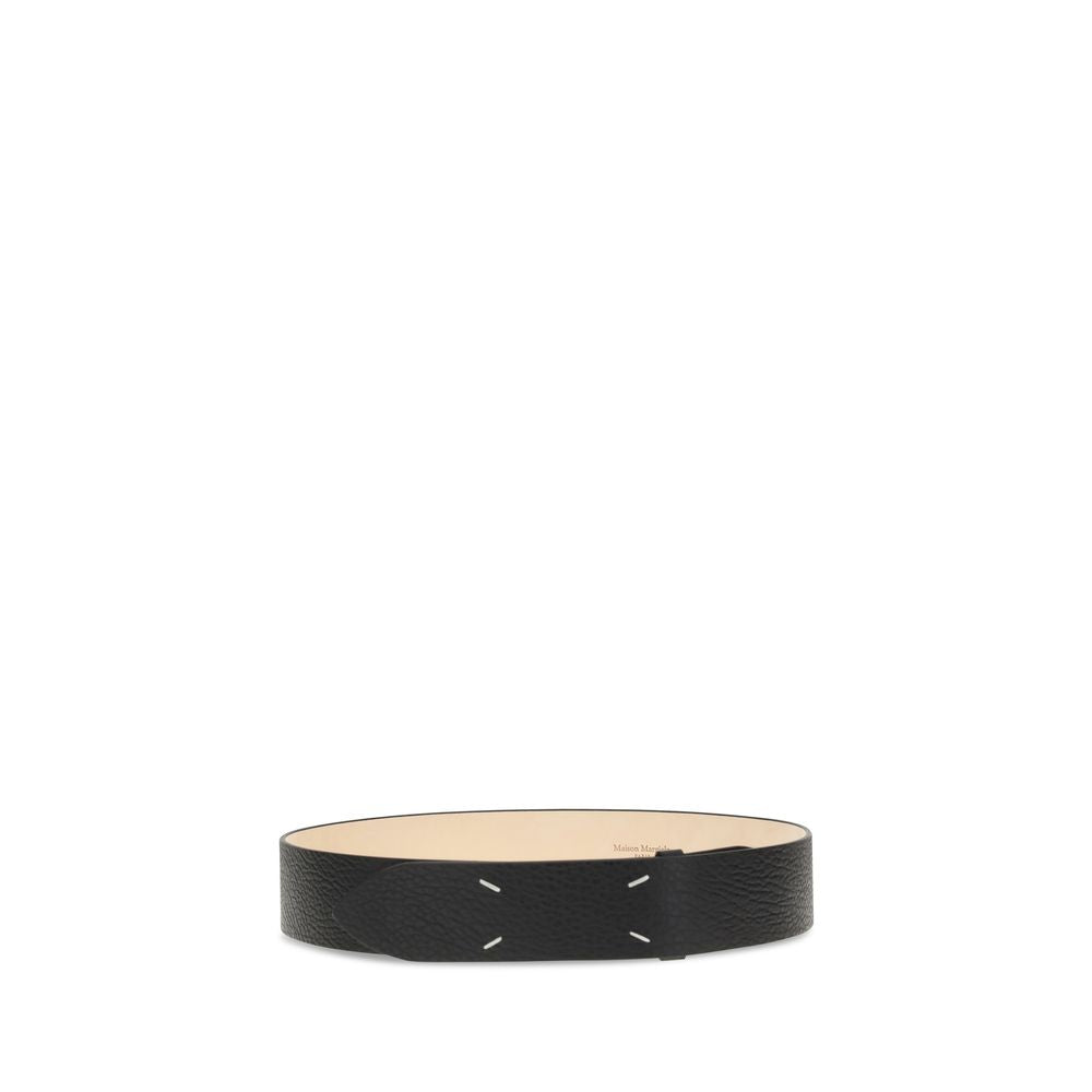 Maison Margiela Black Calf Leather Bos Taurus Regular Belt | Regal Royce