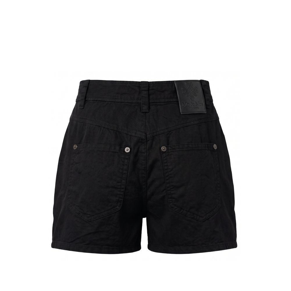 Mr&Mrs Italy Black Cotton Women Shorts | Regal Royce