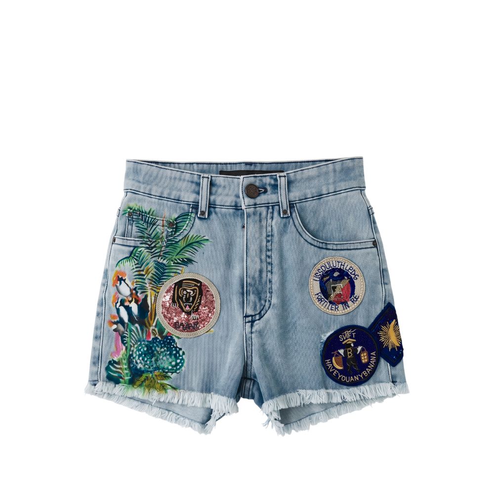 Mr&Mrs Italy Blue Cotton Women's Short | Regal Royce