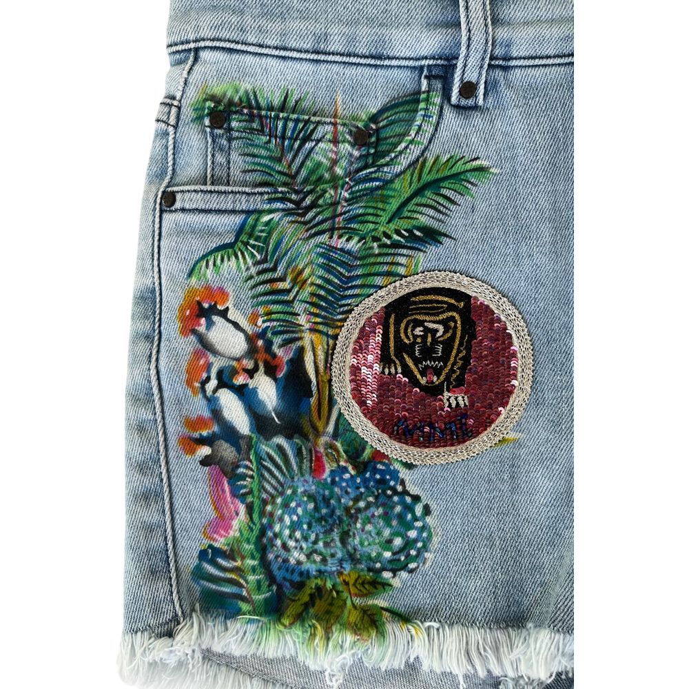 Mr&Mrs Italy Blue Cotton Women's Short | Regal Royce