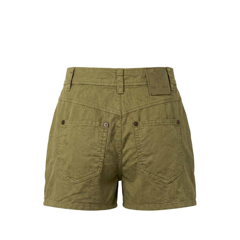 Mr&Mrs Italy Green Cotton Women Shorts | Regal Royce