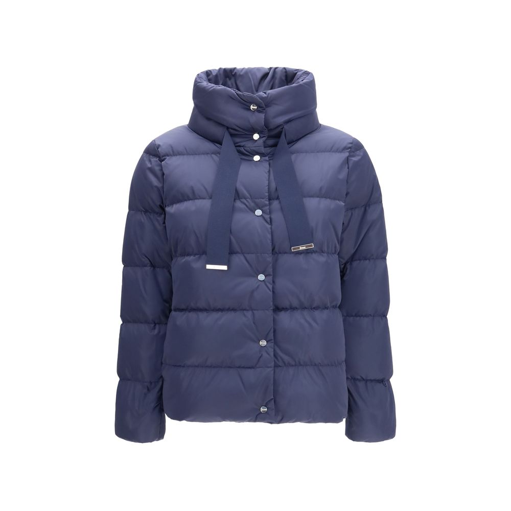 Herno Blue Polyester Full-Length Jacket | Regal Royce