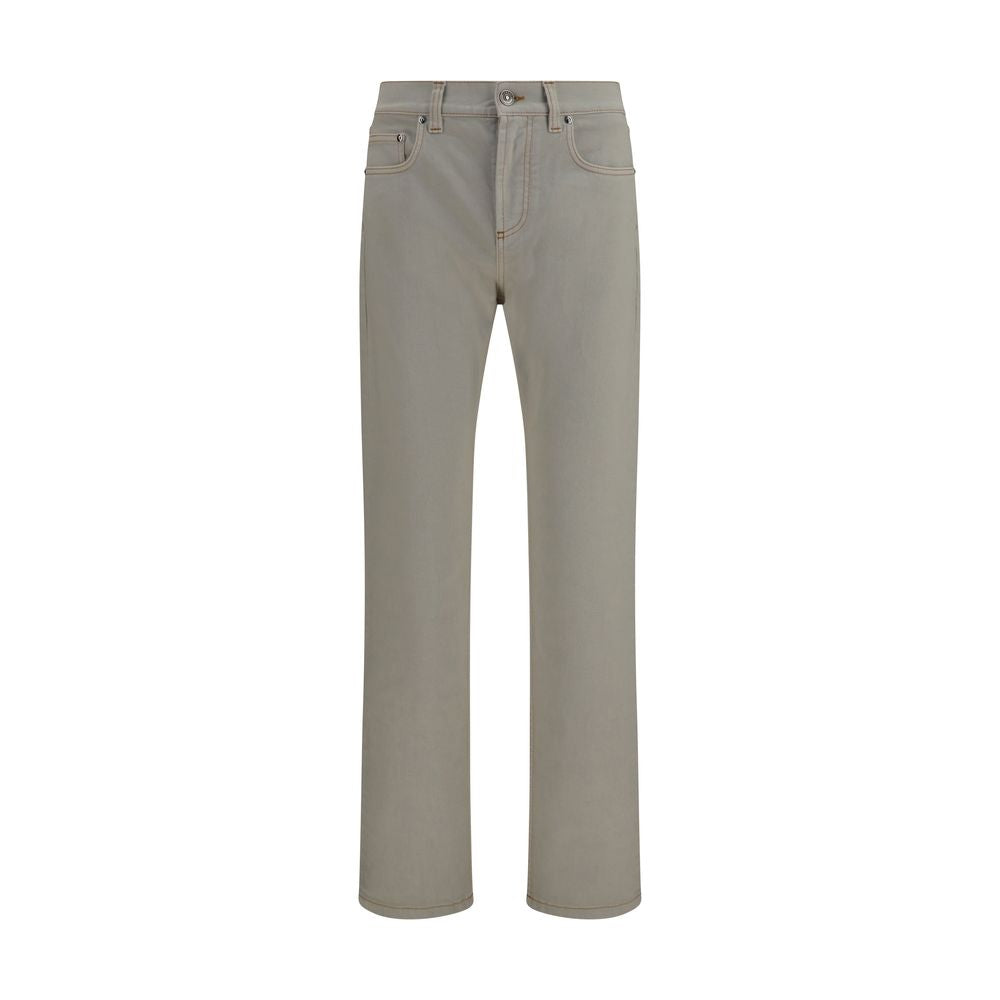 Versace Beige Cotton Tapered Jeans | Regal Royce
