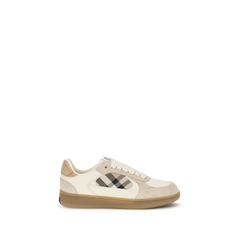 Burberry Beige Calf Leather Bos Taurus Sneakers | Regal Royce
