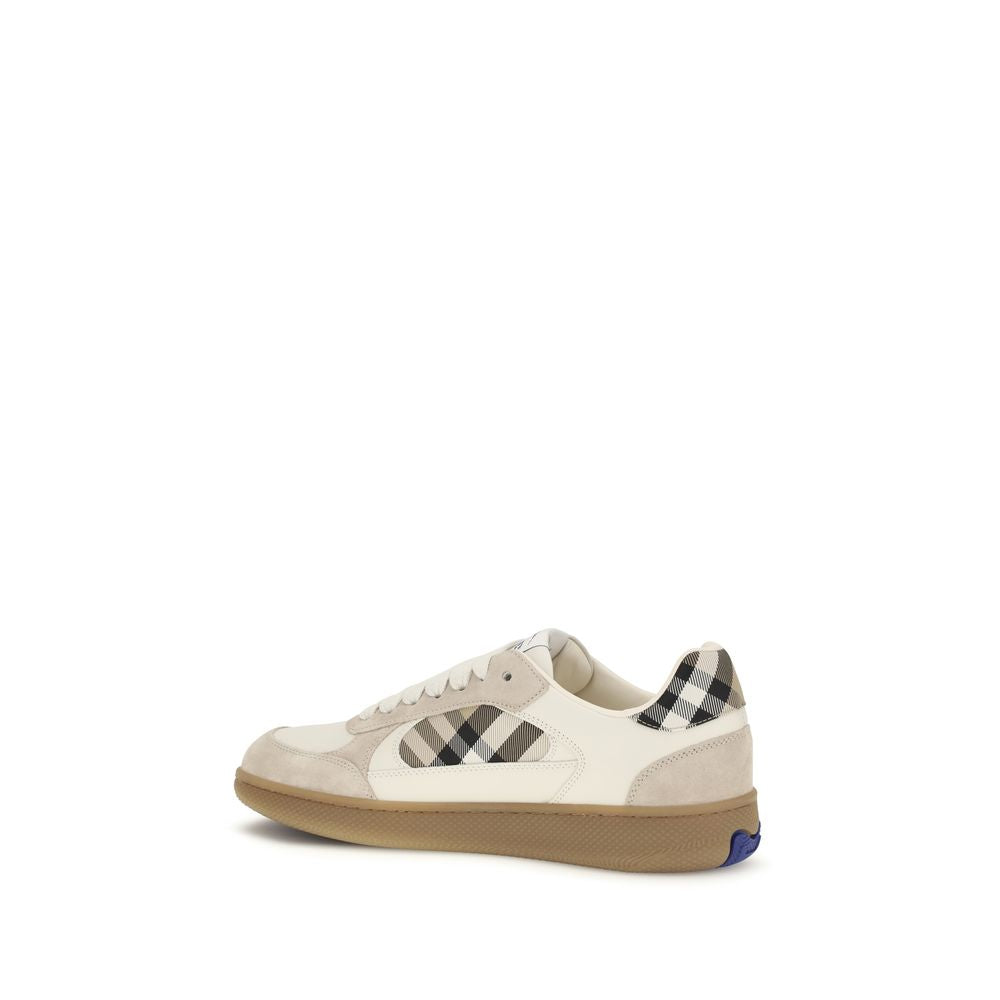 Burberry Beige Calf Leather Bos Taurus Low Top Sneakers | Regal Royce
