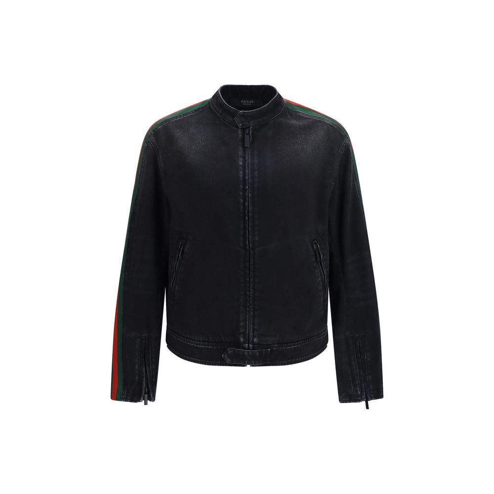 Gucci Black Cotton Biker Jacket | Regal Royce