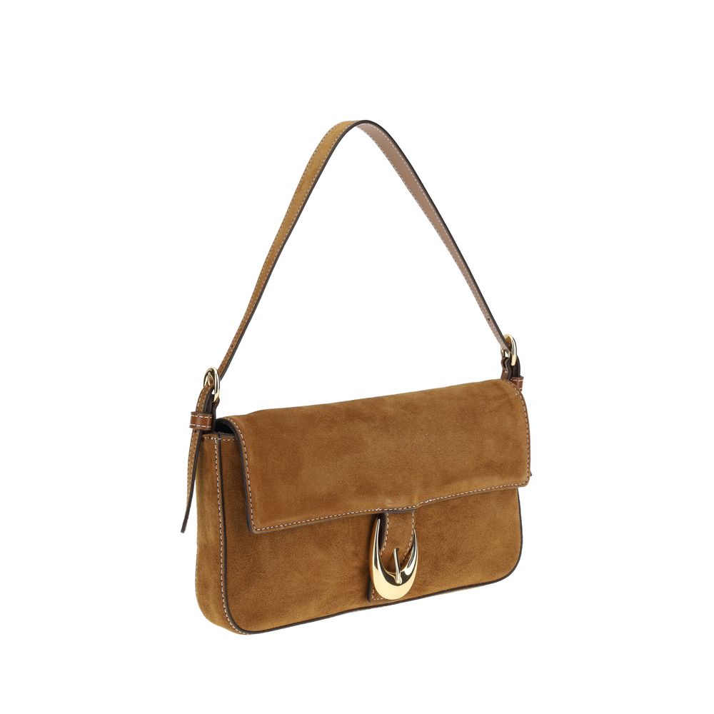 Staud Brown Calf Leather Bos Taurus Shoulder Bag | Regal Royce