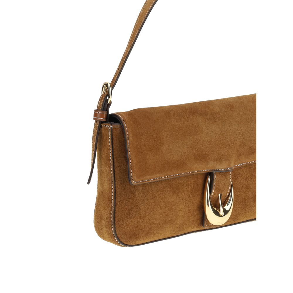 Staud Brown Calf Leather Bos Taurus Shoulder Bag | Regal Royce
