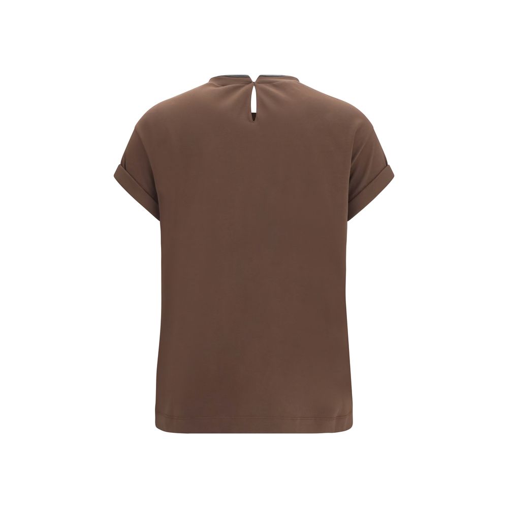Brunello Cucinelli Brown Elastane T-Shirt | Regal Royce
