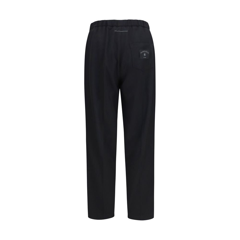 MM6 Black Polyester Casual Pants | Regal Royce