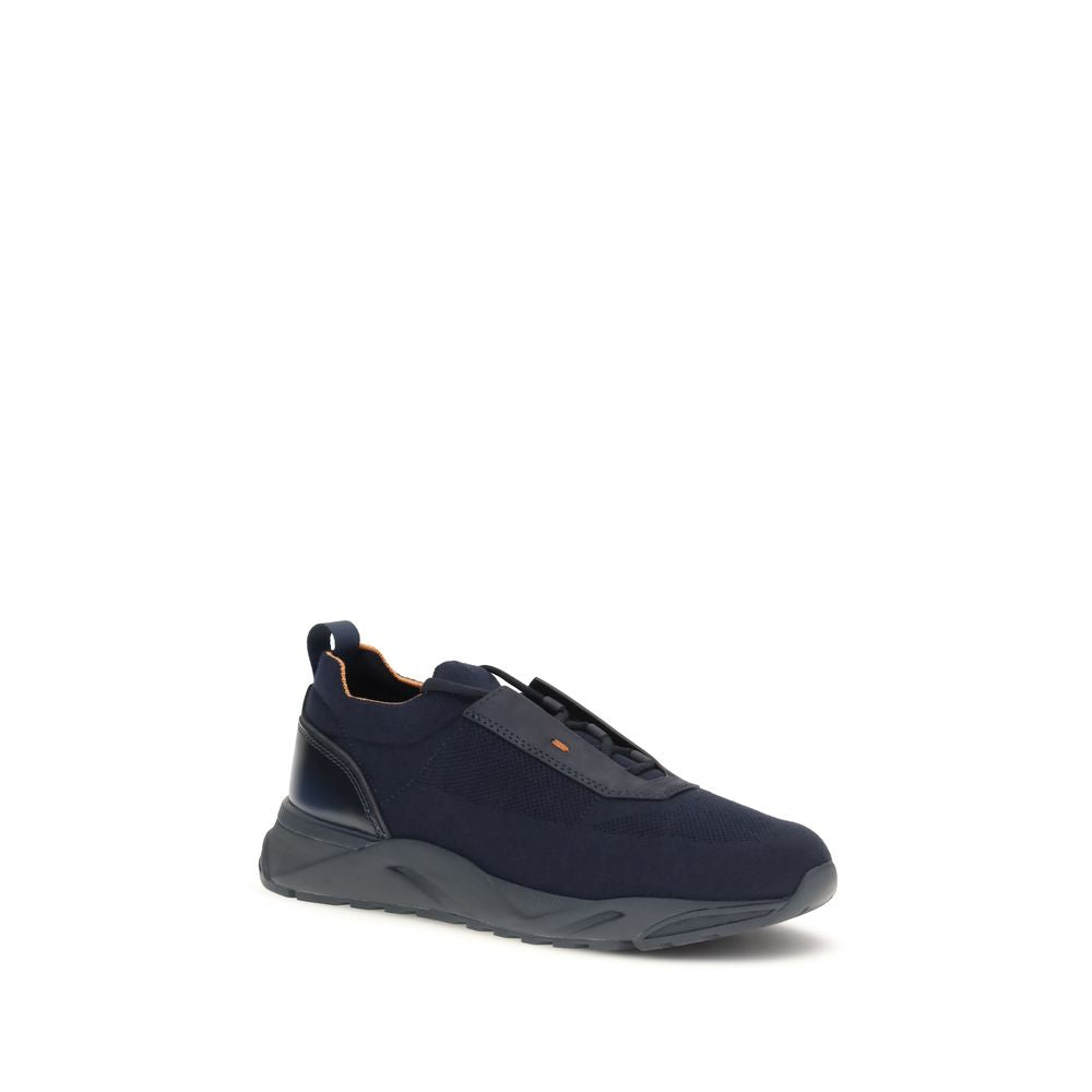 Santoni Blue Fabric Athletic Sneakers | Regal Royce