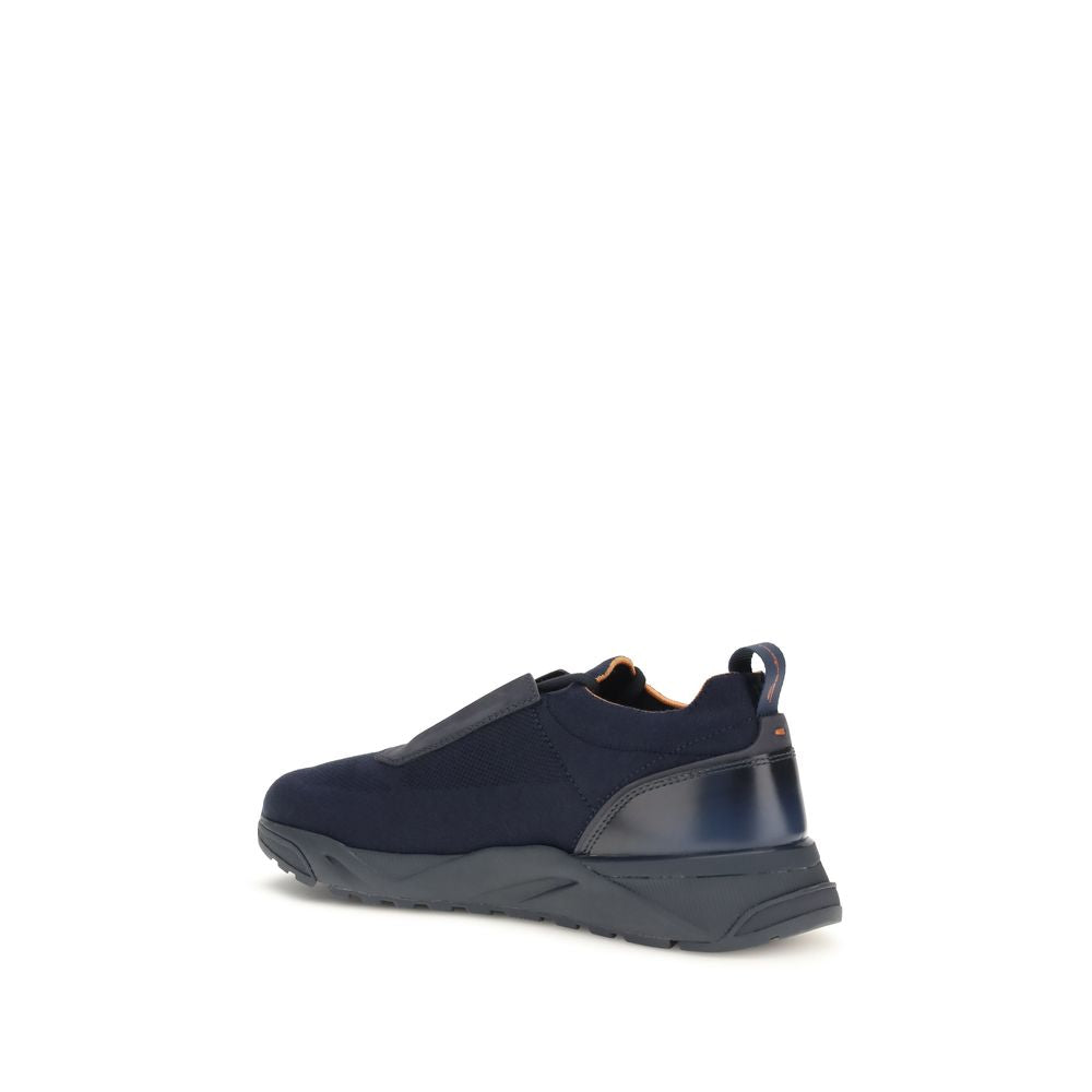 Santoni Blue Fabric Athletic Sneakers | Regal Royce