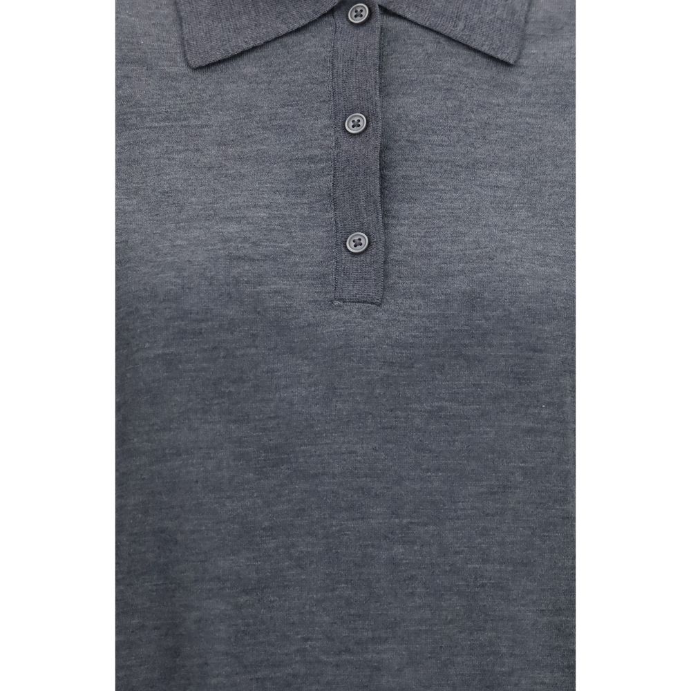 Loulou De Saison Gray Cashmere Polo Shirt | Regal Royce