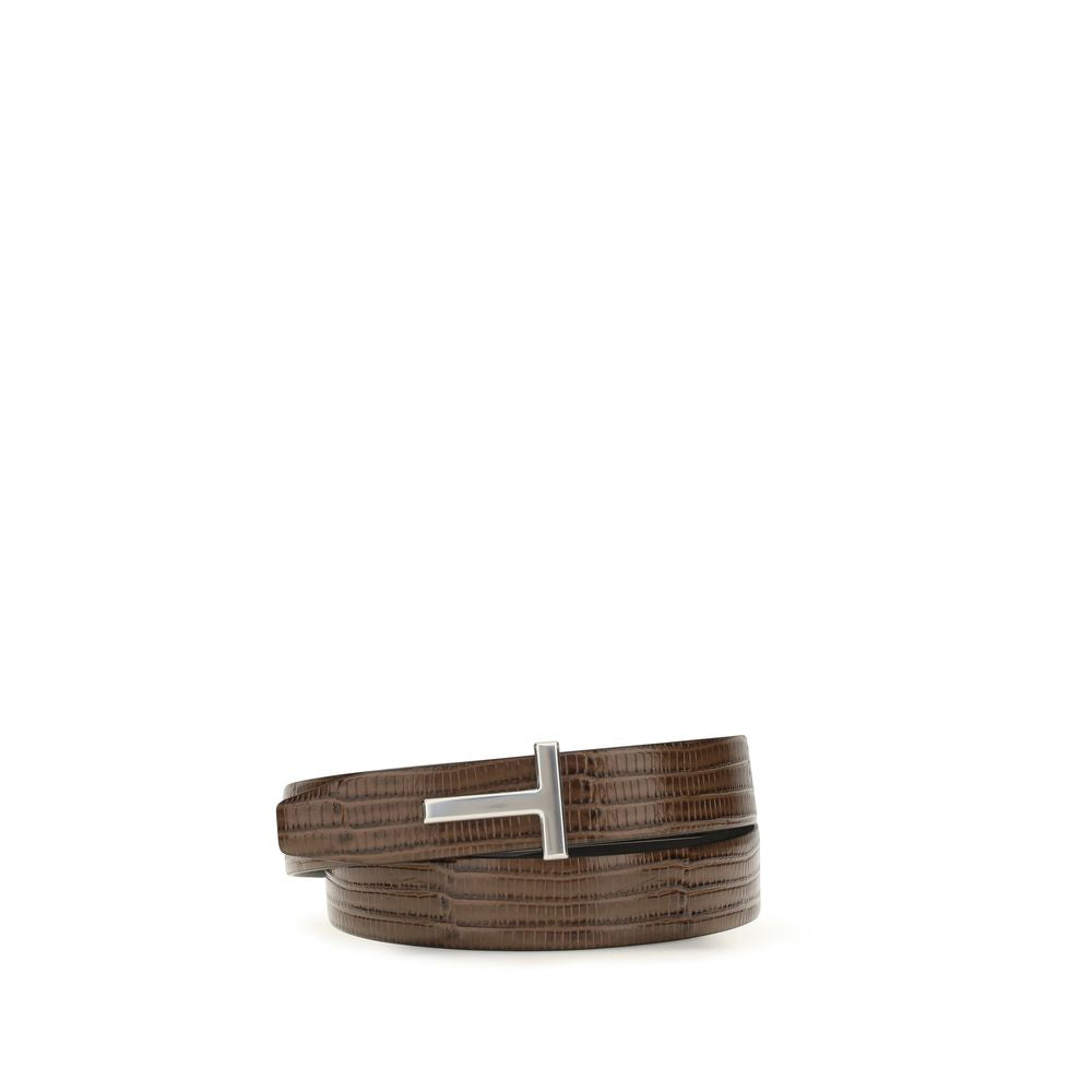 Tom Ford Brown Calf Leather Bos Taurus Belt | Regal Royce