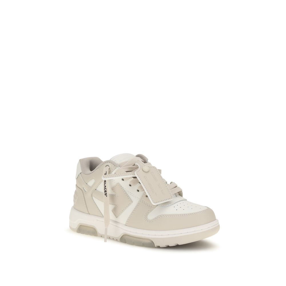 Off-White Beige Calf Leather Bos Taurus Low Top Sneakers | Regal Royce
