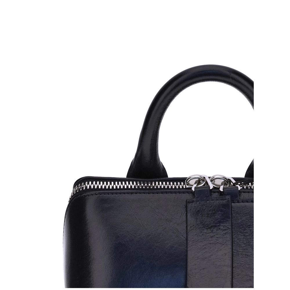 The Attico Black Calf Leather Bos Taurus Shoulder Bag | Regal Royce
