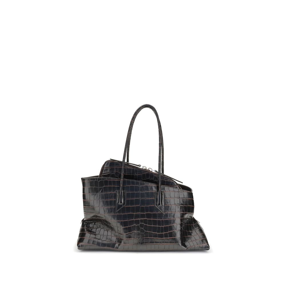 The Attico Black Calf Leather Bos Taurus Shoulder Bag | Regal Royce