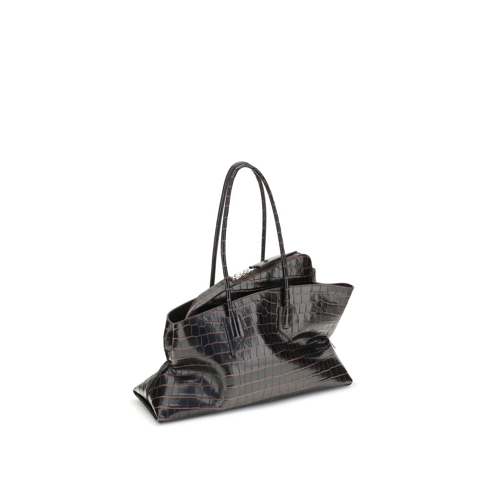 The Attico Black Calf Leather Bos Taurus Shoulder Bag | Regal Royce