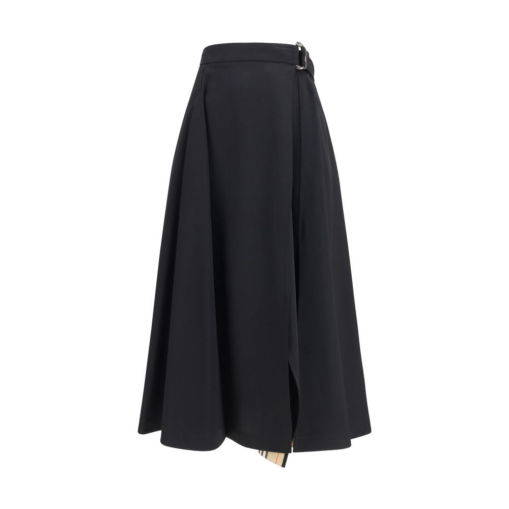 Burberry Black Wool Oves Aries Midi Skirt | Regal Royce