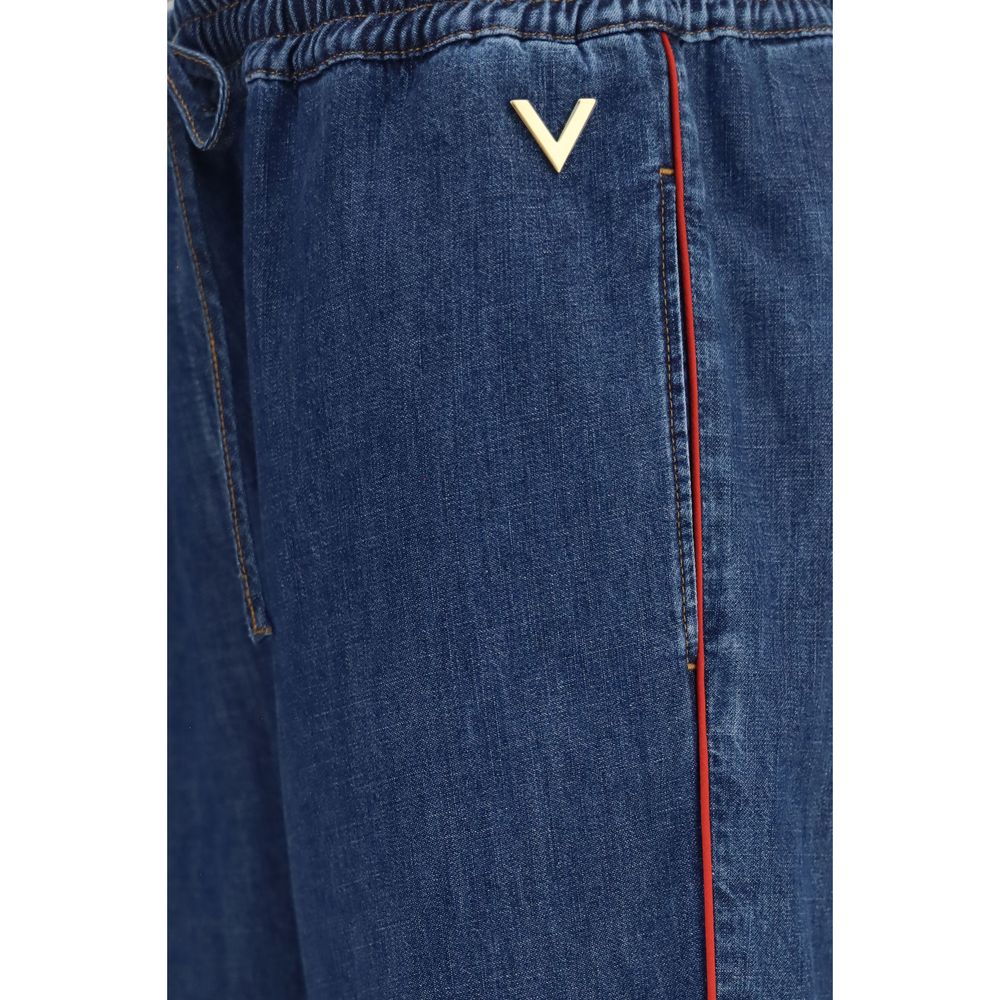 Valentino Garavani Blue Polyester Casual Pants | Regal Royce