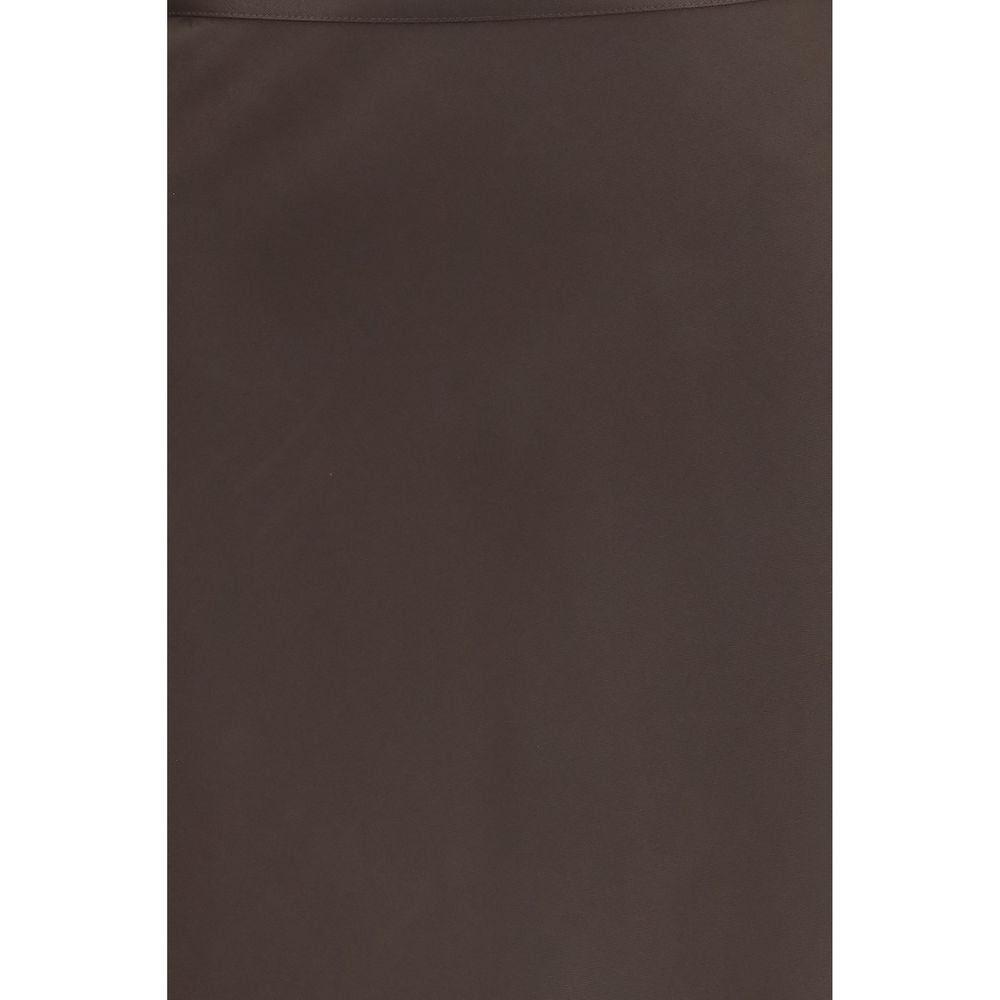 Loulou De Saison Brown Silk Long Skirt | Regal Royce