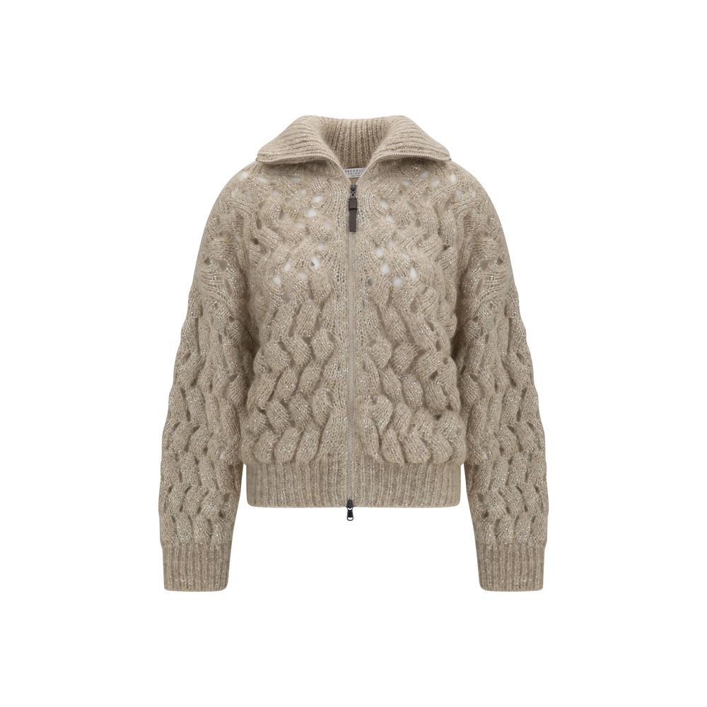 Brunello Cucinelli Beige Wool Oves Aries Cardigan | Regal Royce