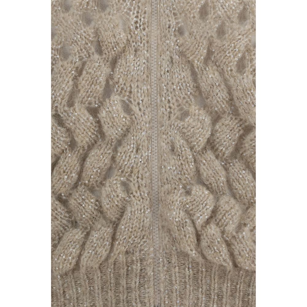 Brunello Cucinelli Beige Wool Oves Aries Cardigan | Regal Royce