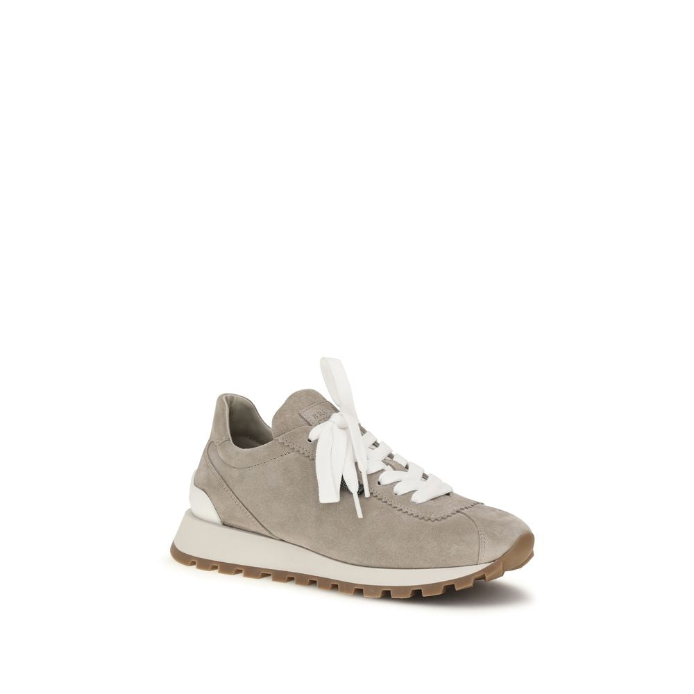 Brunello Cucinelli Blue Calf Leather Bos Taurus Athletic Sneakers | Regal Royce