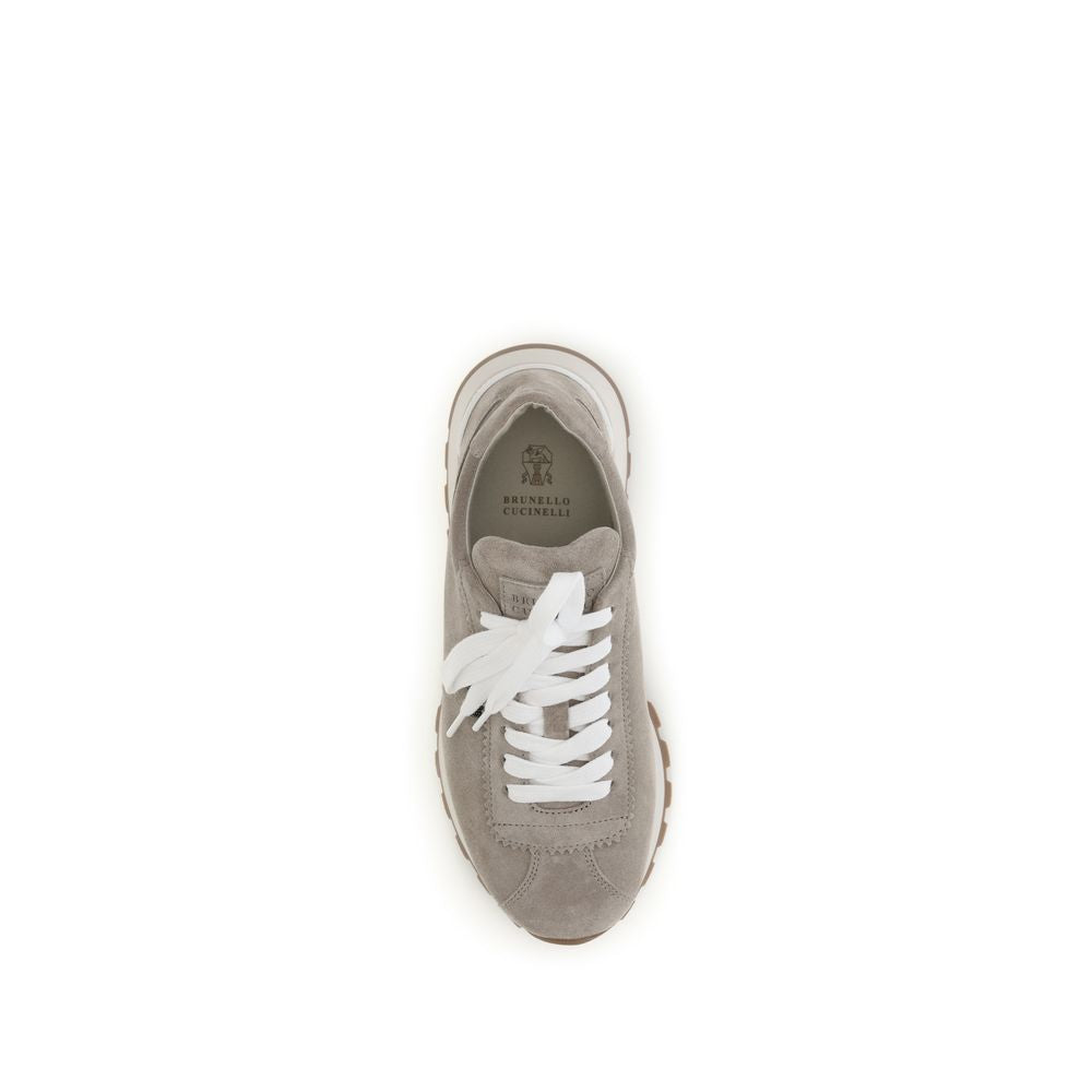 Brunello Cucinelli Blue Calf Leather Bos Taurus Athletic Sneakers | Regal Royce