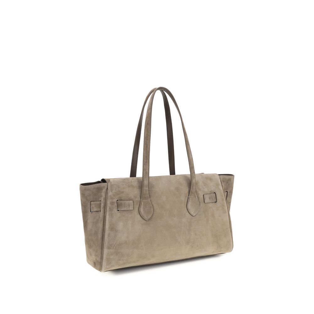 Brunello Cucinelli Brown Calf Leather Bos Taurus Shoulder Bag | Regal Royce