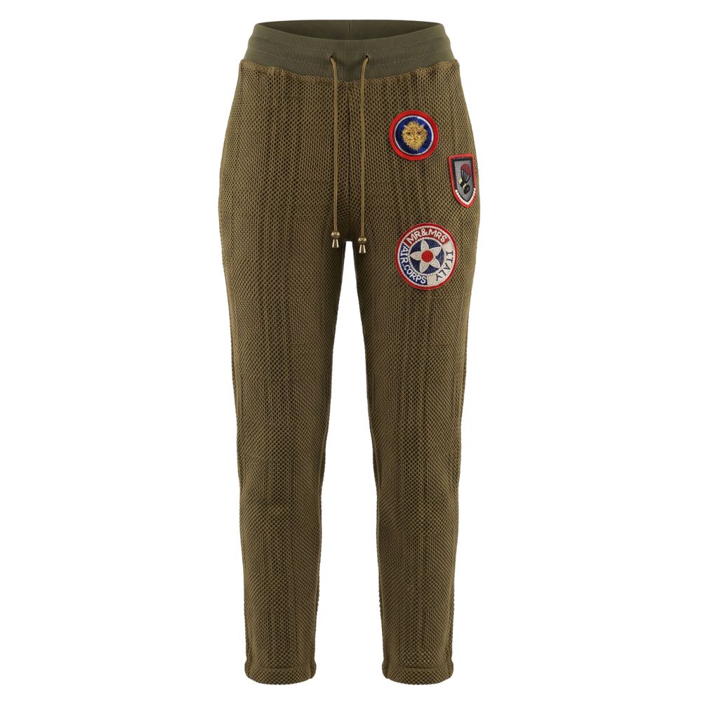 Mr&Mrs Italy Green Mesh Women Pants | Regal Royce