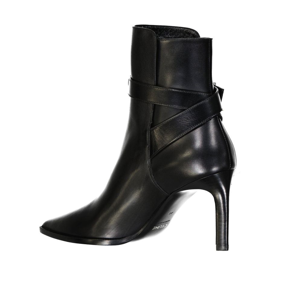 Celine Black Calfskin High Heel Boots | Regal Royce