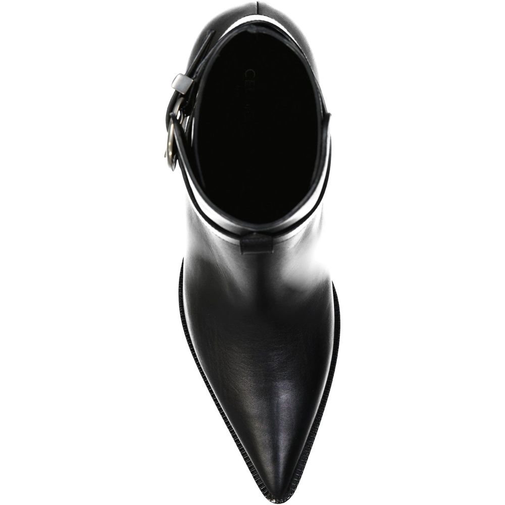Celine Black Calfskin High Heel Boots | Regal Royce