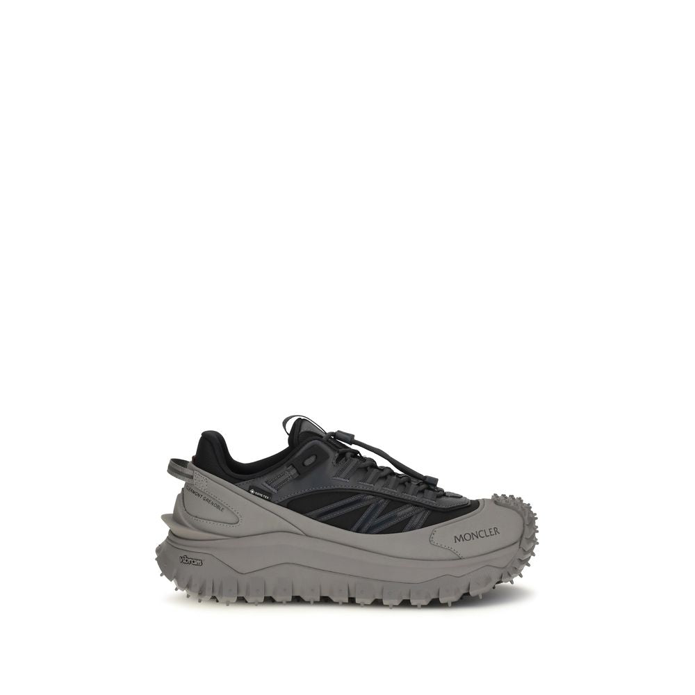 Moncler Gray Calf Leather Bos Taurus Athletic Sneakers | Regal Royce