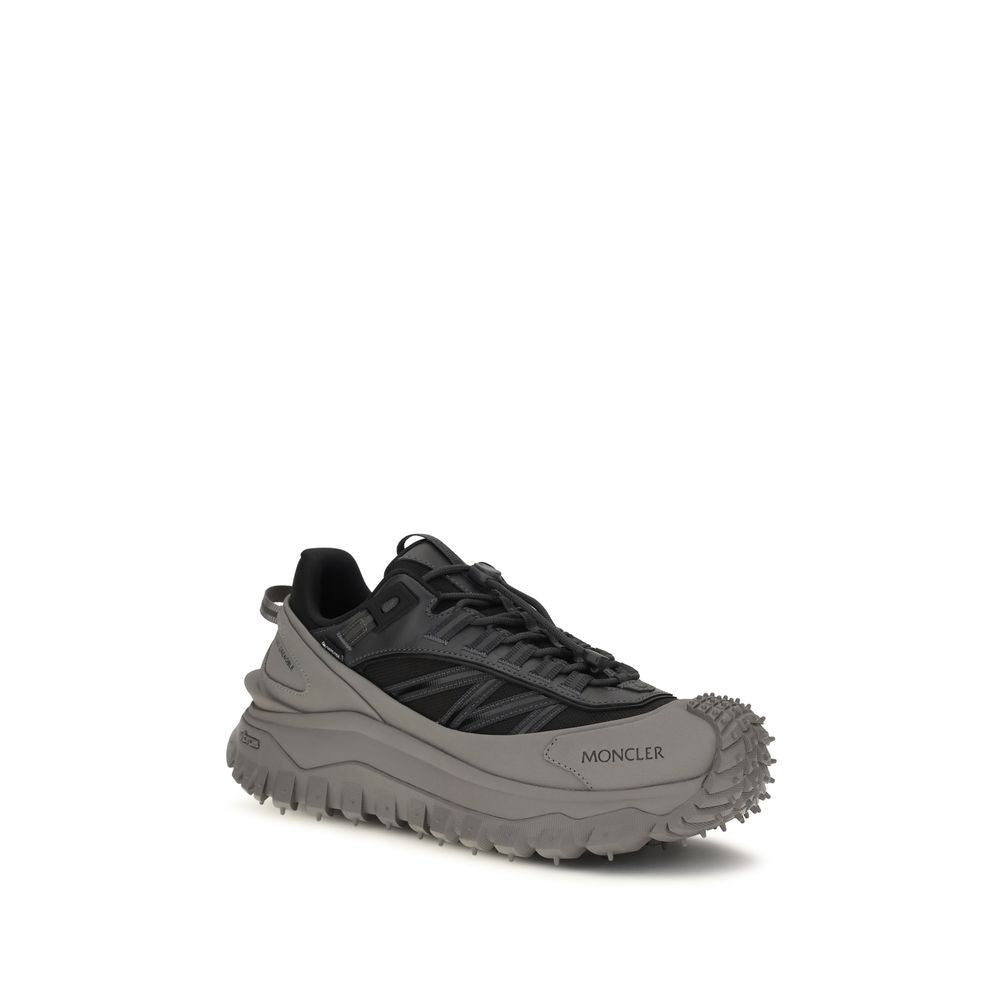 Moncler Gray Calf Leather Bos Taurus Athletic Sneakers | Regal Royce