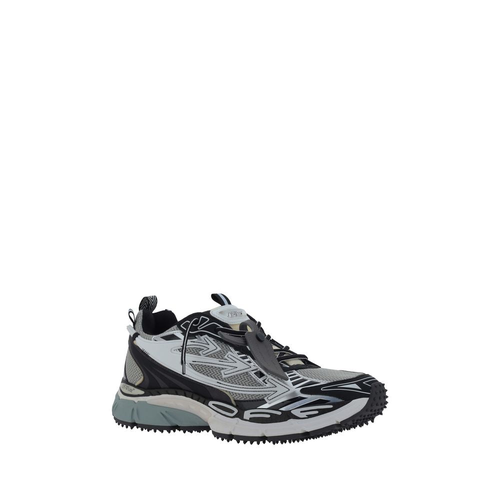 Off-White Gray Polyurethane Athletic Sneakers | Regal Royce