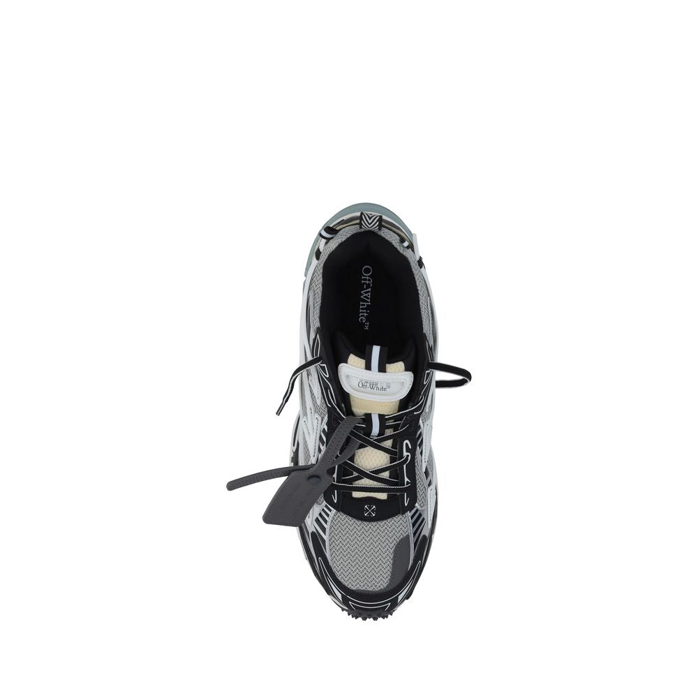 Off-White Gray Polyurethane Athletic Sneakers | Regal Royce
